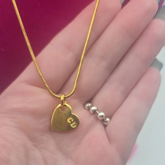 Christian Dior Elegant Gold Plated Heart Pendant Necklace (EUC)✨️ - Picture 3 of 7